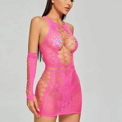 Women's Pink Lingerie Dress Garment With Armbands