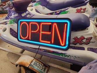 Real Fluorescent Open Sign