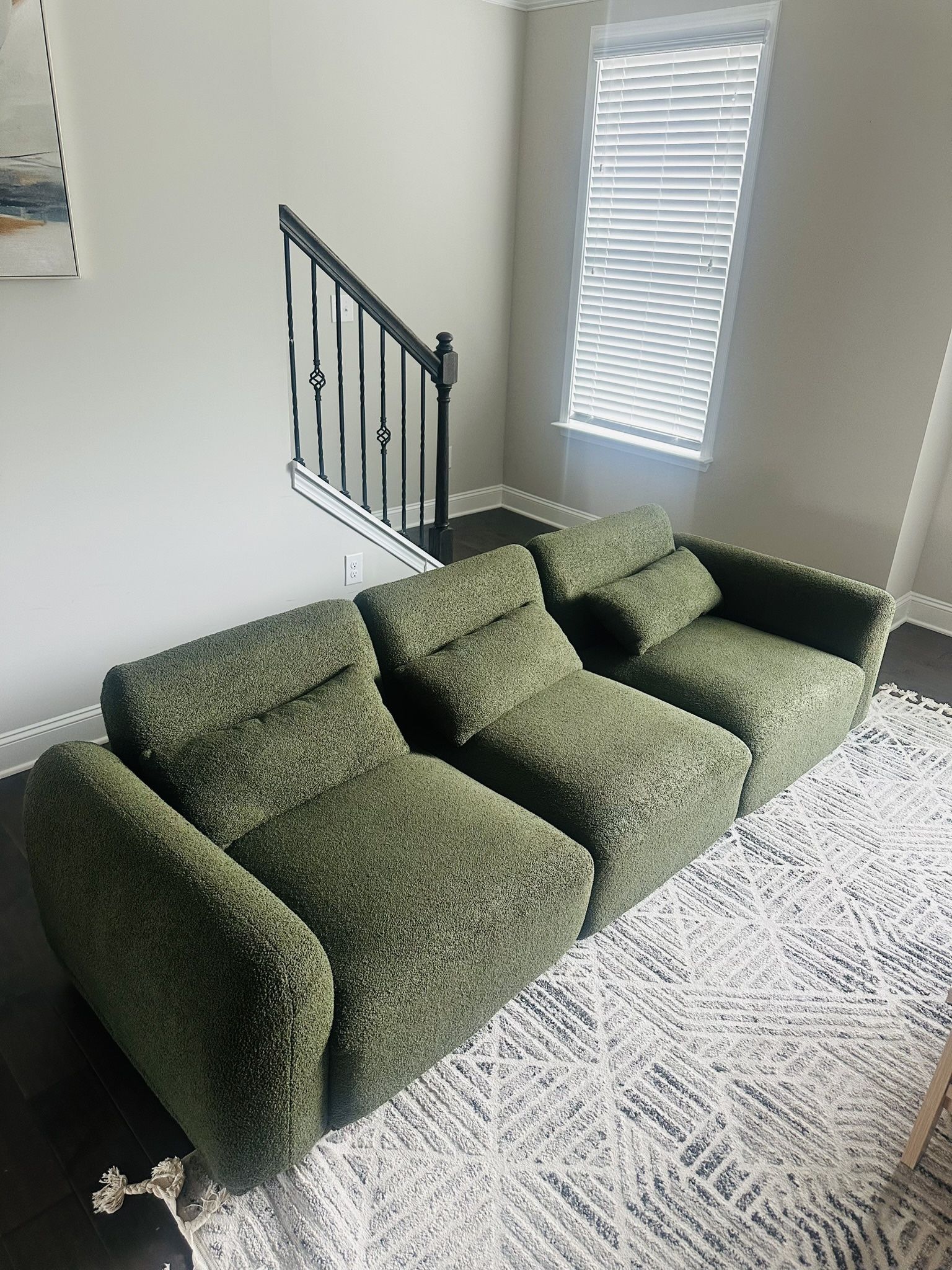 3 Piece Upholstered Sectional Couch