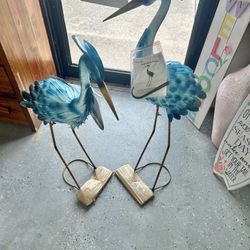 New Pair Of Metal Herons 