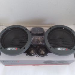 MB QUART 1 PAIR 6.5 INCH 140 WATTS COMPONENT SET WITH CROSSOVER CAR SPEAKER ( BRAND NEW PRICE IS LOWEST  )