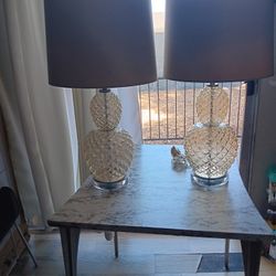 2 Table Lamps Pineapple Shap 