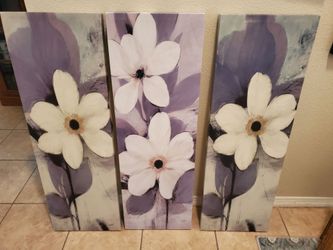 Beautiful white flower canvas