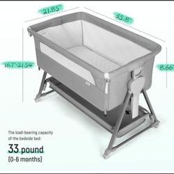 Cowiewie Bassinet Bedside Sleeper ZK007 – Adjustable Baby Crib & Caddy