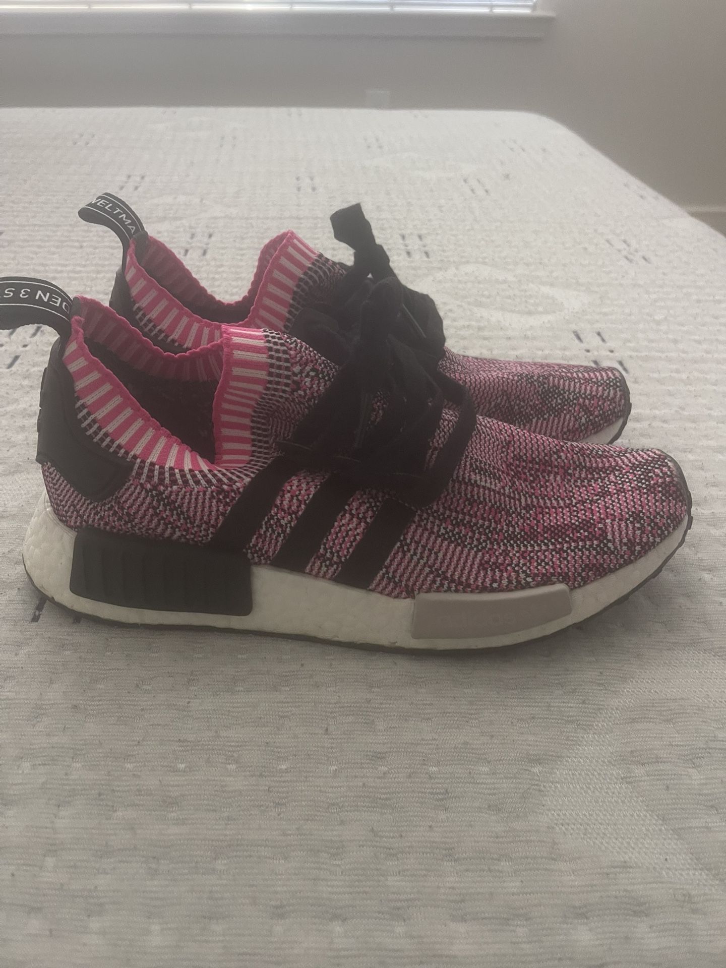 Women’s Adidas Pink/Black NMD Sneakers - Size 8.5