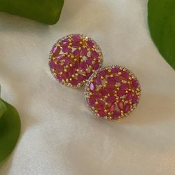 Pink Indian Earrings