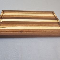 Handmade Edge Grain Cutting Board – Hardwood Butcher Block w/ Juice Groove | 9x15 Wood Cutting Board | Food Safe | Serving Board