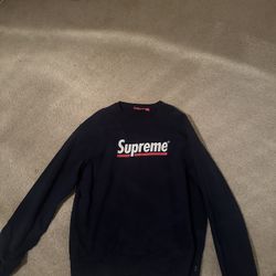 Supreme Underline Crewneck Navy XL