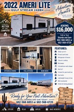 2022 Gulf Stream Ameri-Lite 248BH travel trailer