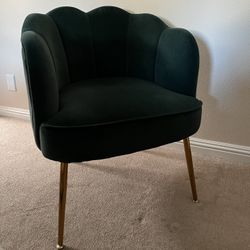Velvet Green Shell Chair