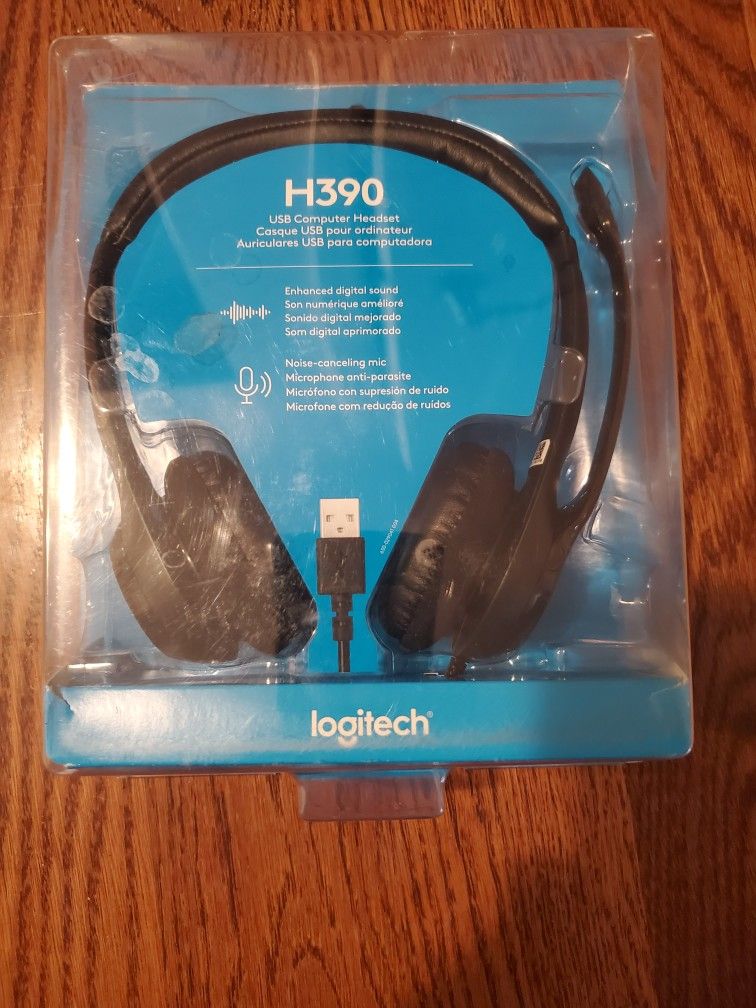Logitech H390 Black Over the Ear USB Headset brand new