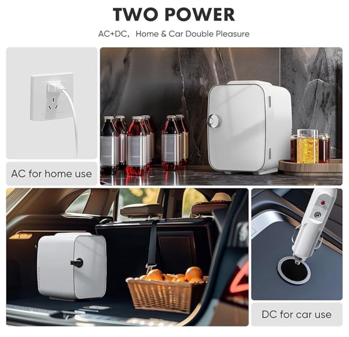 *New* Mini Fridge, Portable Small Refrigerator 4L/6 Can Cooler & Warmer Car DC and direct AC Available