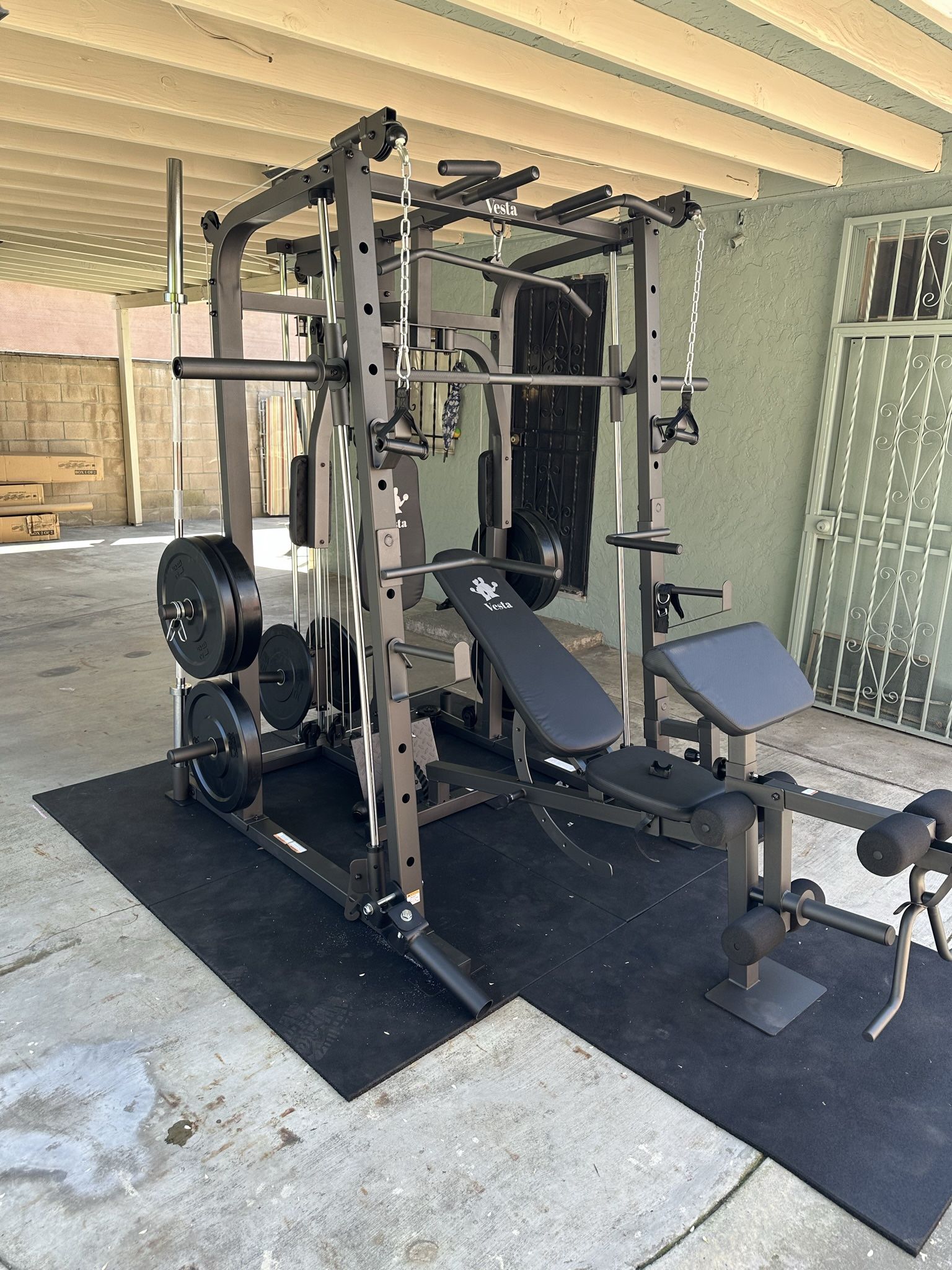  Smith Machine SM1001/FID Adj Bench/Gym Equipment/Fitness/Squat Rack/‼️⭕️WEIGHTS AND OLYMPIC BARBELL SOLD INDIVIDUALLY ⭕️‼️FREE  DELIVERY🚚 