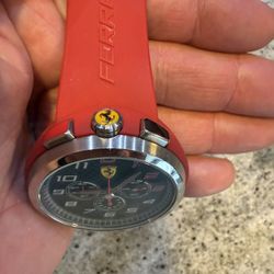Ferrari Chronograph Watch With Red Band