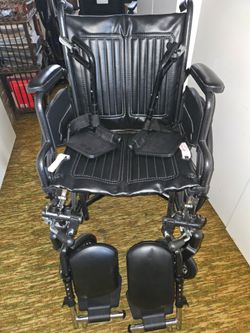 Black Wheelchair with Elevating Leg Rests