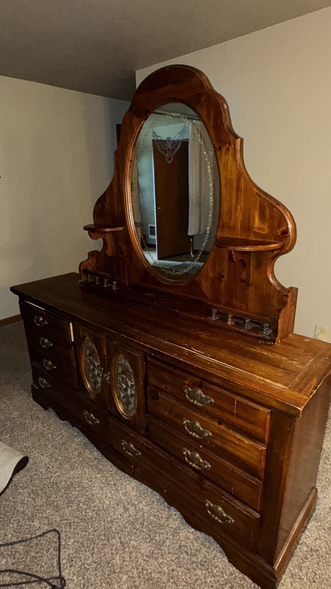 Antique Dresser with Vanity Mirror 