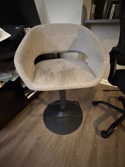 Gray Fabric Swivel Accent Chair