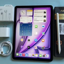 Apple IPad Air 11” ( M2 chip / 2024  Model) 128GB  with pen, keyboard case & Accessories 
