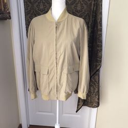 Paul Stuart Bomber Light Jacket. Beige Color. Size Small