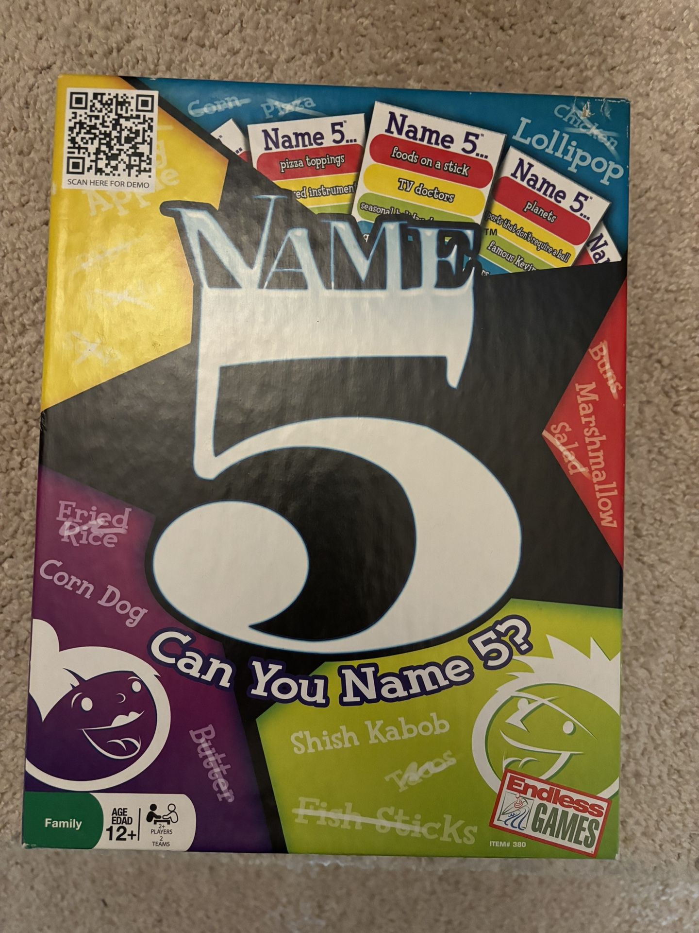 Name 5 Board Game. New.