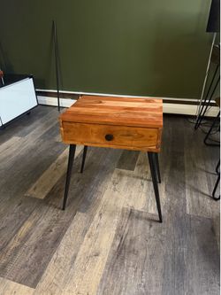 Wood Side Table / Nightstand with Drawer