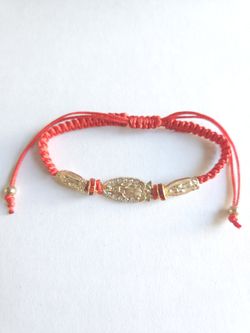 Elegant Gold and Red Bracelet Lady de Guadalupe