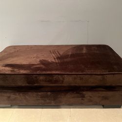 Large Plush Brown Ottoman – Comfortable & Great for Seating or Lounging