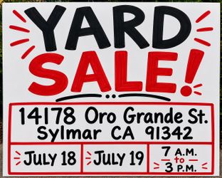 Yard sale 07/18 and 19
