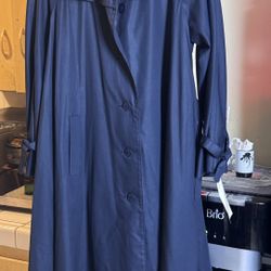 London Fog Women's Navy Blue Trench Coat 1960s