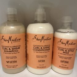 Shea Moisture Shampoo Conditioner Style Milk all 3 x $22