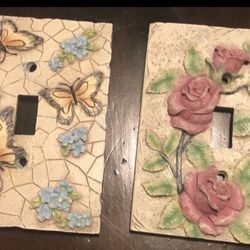 Butterfly & Rose Wall Plates $20 Each 