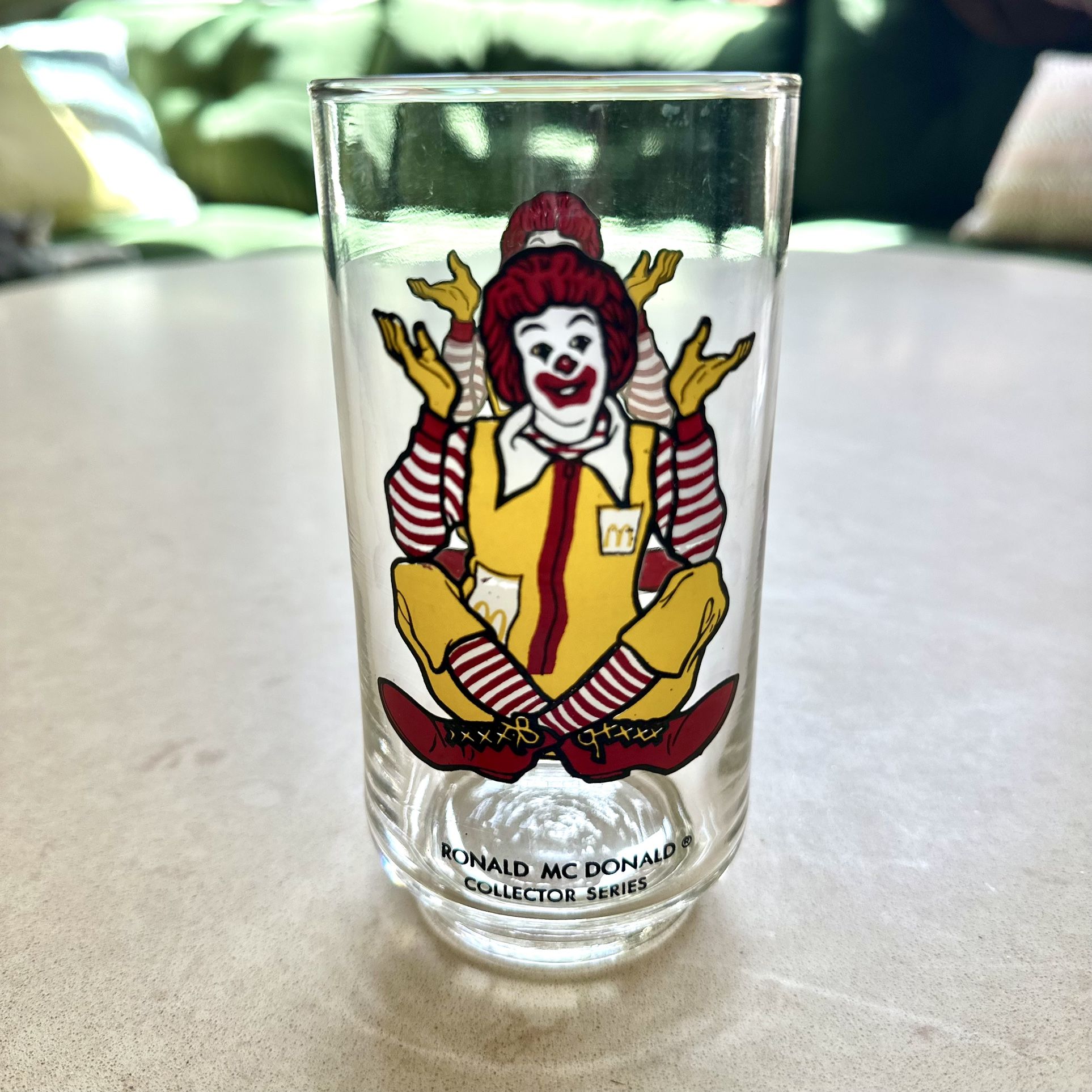 Fun vintage Ronald McDonald Collector Series drinking glass from the 1970s