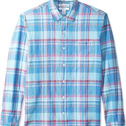 Men’s Slim Fit Long Sleeve Linen/Cotton Shirt