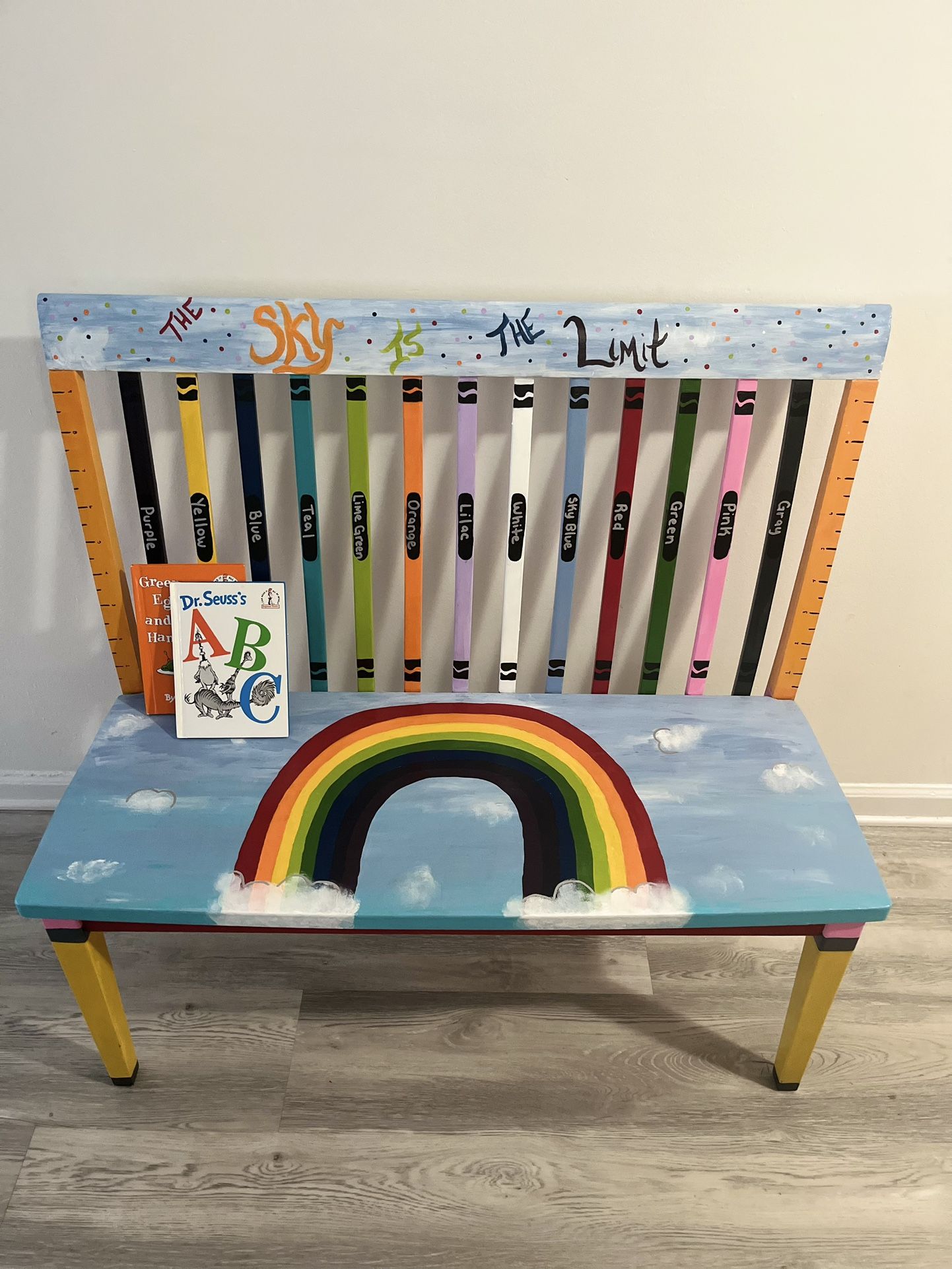 School Supply Inspired Bench