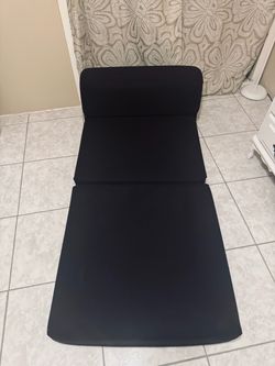 Black Folding Floor Lounger Chair