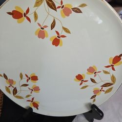 Vtg Hall Jewel Autumn Leaf Trivet, Hot Plate, Cake Plate