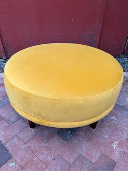 Article Yellow Suede Ottoman