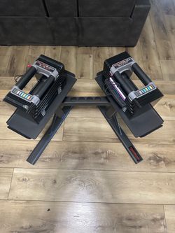 New Powerblock Adjustable Dumbbells with Stand