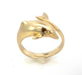 Woman’s Ladies 14k Yellow Gold Dolphin Ring Band Size 7 GP3106768