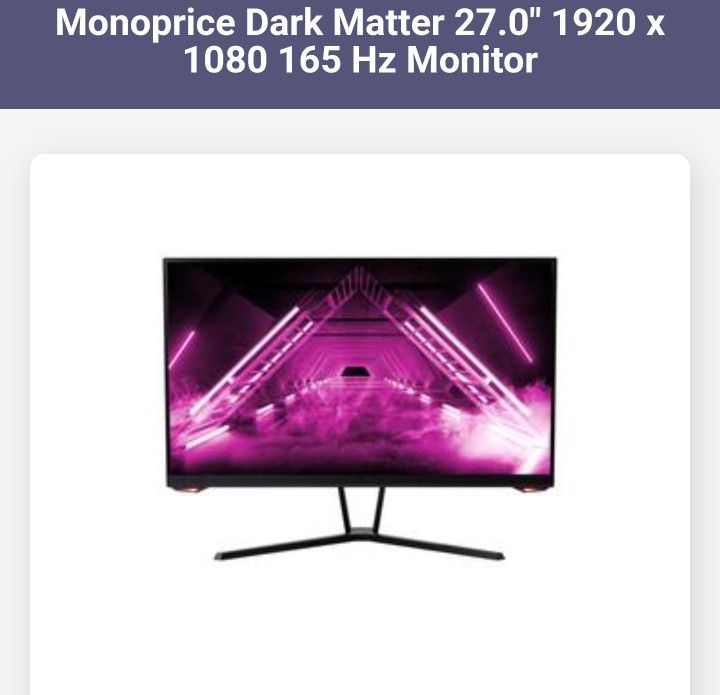 27" Dark Matter 165hz Monitor
