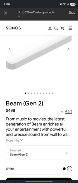 Sonos home theater system (Soundbar & Sub bundle)