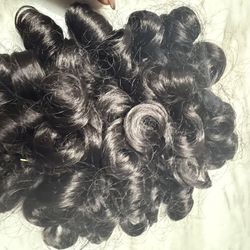 Synthetic Hairpiece With Combs Attached