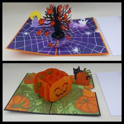 2 BRAND NEW PERFORATED HALOWEEN CARDS