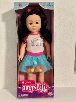 NEW - My Life As Quinn Posable 18 inch Doll, Black Hair, Brown Eyes 