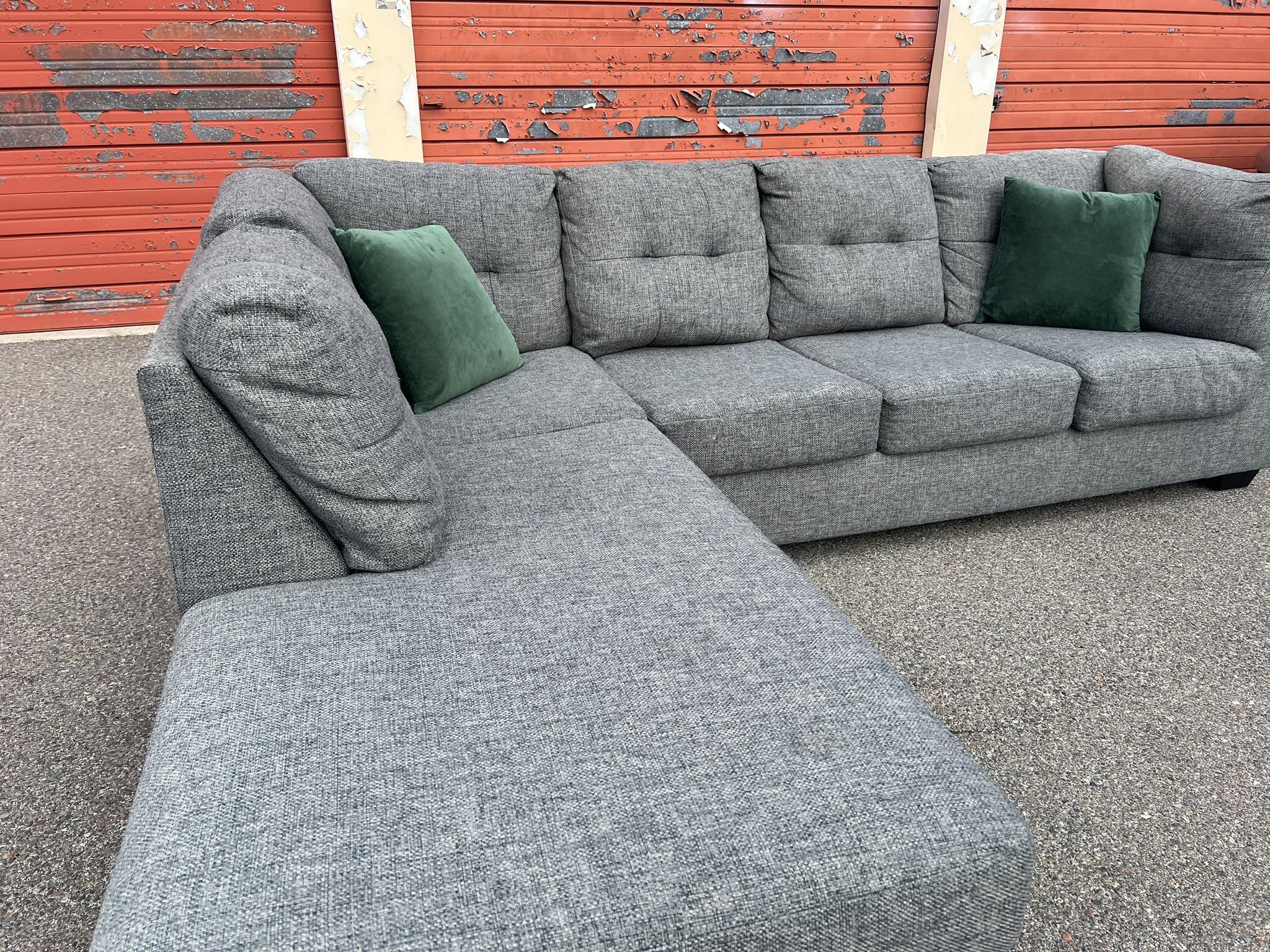 Ashley's Gray Sectional Sofa Couch Left Facing Chaise