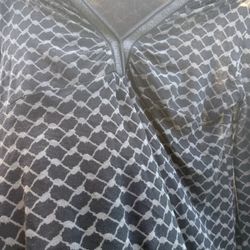 Elan Size M Boho Oversized Poncho Tunic Top Black Gray Geometric