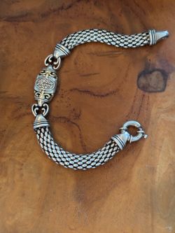 Vintage designer 14 Karat gold and sterling silver diamond bracelet