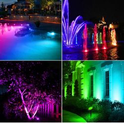 Set Of 2 LED Pond Lights , Underwater Fountain Lights 