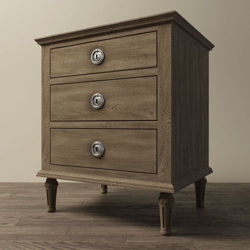 Pair of RH Maison Closed Nightstands – Antiqued Grey Finish