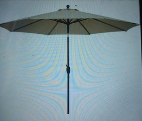 Umbrella patio with base.